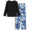 Arshiner Boys Loose-fit Pajamas Long Sleeve Top and Pants 2 Piece Pajama Set for Big Boys 5-13 Years(Blue Camo)