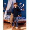 Arshiner Boys Loose-fit Pajamas Long Sleeve Top and Pants 2 Piece Pajama Set for Big Boys 5-13 Years(Blue Dinosaur)