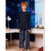 Arshiner Boys Loose-fit Pajamas Long Sleeve Top and Pants 2 Piece Pajama Set for Big Boys 5-13 Years(Blue Dinosaur)