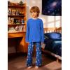Arshiner Boys Loose-fit Pajamas Long Sleeve Top and Pants 2 Piece Pajama Set for Big Boys 5-13 Years(Blue Game)