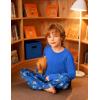 Arshiner Boys Loose-fit Pajamas Long Sleeve Top and Pants 2 Piece Pajama Set for Big Boys 5-13 Years(Blue Game)