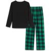 Arshiner Boys Loose-fit Pajamas Long Sleeve Top and Pants 2 Piece Pajama Set for Big Boys 5-13 Years(Green Plaid)