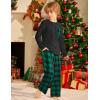 Arshiner Boys Loose-fit Pajamas Long Sleeve Top and Pants 2 Piece Pajama Set for Big Boys 5-13 Years(Green Plaid)