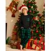 Arshiner Boys Loose-fit Pajamas Long Sleeve Top and Pants 2 Piece Pajama Set for Big Boys 5-13 Years(Green Plaid)