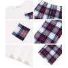 Arshiner Boys Loose-fit Pajamas Long Sleeve Top and Pants 2 Piece Pajama Set for Big Boys 5-13 Years(White Red Plaid)