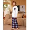 Arshiner Boys Loose-fit Pajamas Long Sleeve Top and Pants 2 Piece Pajama Set for Big Boys 5-13 Years(White Red Plaid)