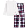 Arshiner Boys Loose-fit Pajamas Long Sleeve Top and Pants 2 Piece Pajama Set for Big Boys 5-13 Years(White Red Plaid)