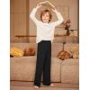 Arshiner Boys Pajama Pants Long Plaid PJ Bottoms Boys Sleepwear Lounge Pants with Pockets 6-14 Years(Black)