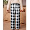Arshiner Boys Pajama Pants Long Plaid PJ Bottoms Boys Sleepwear Lounge Pants with Pockets 6-14 Years(Black White Plaid)