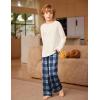 Arshiner Boys Pajama Pants Long Plaid PJ Bottoms Boys Sleepwear Lounge Pants with Pockets 6-14 Years(Blue & White)