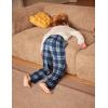 Arshiner Boys Pajama Pants Long Plaid PJ Bottoms Boys Sleepwear Lounge Pants with Pockets 6-14 Years(Blue & White)