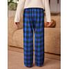 Arshiner Boys Pajama Pants Long Plaid PJ Bottoms Boys Sleepwear Lounge Pants with Pockets 6-14 Years(Blue Plaid)