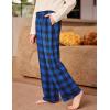 Arshiner Boys Pajama Pants Long Plaid PJ Bottoms Boys Sleepwear Lounge Pants with Pockets 6-14 Years(Blue Plaid)