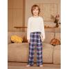 Arshiner Boys Pajama Pants Long Plaid PJ Bottoms Boys Sleepwear Lounge Pants with Pockets 6-14 Years(Blue Red Plaid)