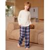 Arshiner Boys Pajama Pants Long Plaid PJ Bottoms Boys Sleepwear Lounge Pants with Pockets 6-14 Years(Blue Red Plaid)