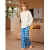 Arshiner Boys Pajama Pants Long Plaid PJ Bottoms Boys Sleepwear Lounge Pants with Pockets 6-14 Years(Cyan Blue Plaid)