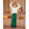 Arshiner Boys Pajama Pants Long Plaid PJ Bottoms Boys Sleepwear Lounge Pants with Pockets 6-14 Years(Green Plaid)