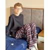 Arshiner Boys Pajama Pants Long Sleep Plaid Pants Soft Lounge Pj Bottoms with Pockets(Black Christmas)