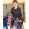 Arshiner Boys Pajama Pants Long Sleep Plaid Pants Soft Lounge Pj Bottoms with Pockets(Black Christmas)