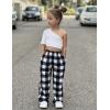 Arshiner Boys Pajama Pants Long Sleep Plaid Pants Soft Lounge Pj Bottoms with Pockets(Black White Plaid)
