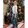 Arshiner Boys Pajama Pants Long Sleep Plaid Pants Soft Lounge Pj Bottoms with Pockets(Blue Black Plaid)