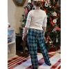 Arshiner Boys Pajama Pants Long Sleep Plaid Pants Soft Lounge Pj Bottoms with Pockets(Blue Black Plaid)