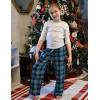Arshiner Boys Pajama Pants Long Sleep Plaid Pants Soft Lounge Pj Bottoms with Pockets(Blue Black Plaid)
