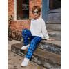 Arshiner Boys Pajama Pants Long Sleep Plaid Pants Soft Lounge Pj Bottoms with Pockets(Blue Plaid)