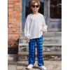 Arshiner Boys Pajama Pants Long Sleep Plaid Pants Soft Lounge Pj Bottoms with Pockets(Blue Plaid)