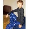 Arshiner Boys Pajama Pants Long Sleep Plaid Pants Soft Lounge Pj Bottoms with Pockets(Dark Blue Stars Moon)