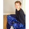 Arshiner Boys Pajama Pants Long Sleep Plaid Pants Soft Lounge Pj Bottoms with Pockets(Dark Blue Stars Moon)