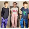 Arshiner Boys Pajama Pants Long Sleep Plaid Pants Soft Lounge Pj Bottoms with Pockets(Dark Blue Stars Moon)