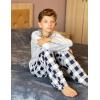Arshiner Boys Pajama Pants Long Sleep Plaid Pants Soft Lounge Pj Bottoms with Pockets(Dark Blue White Plaid)