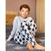 Arshiner Boys Pajama Pants Long Sleep Plaid Pants Soft Lounge Pj Bottoms with Pockets(Dark Blue White Plaid)