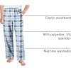 Arshiner Boys Pajama Pants Long Sleep Plaid Pants Soft Lounge Pj Bottoms with Pockets(Light Blue Plaid)