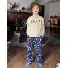 Arshiner Boys Pajama Pants Long Sleep Plaid Pants Soft Lounge Pj Bottoms with Pockets(Navy Blue Ball)