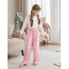 Arshiner Boys Pajama Pants Long Sleep Plaid Pants Soft Lounge Pj Bottoms with Pockets(Pink Plaid)