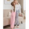 Arshiner Boys Pajama Pants Long Sleep Plaid Pants Soft Lounge Pj Bottoms with Pockets(Pink Plaid)