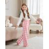 Arshiner Boys Pajama Pants Long Sleep Plaid Pants Soft Lounge Pj Bottoms with Pockets(Pink Plaid)