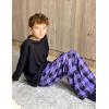 Arshiner Boys Pajama Pants Long Sleep Plaid Pants Soft Lounge Pj Bottoms with Pockets(Purple Plaid)