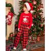 Arshiner Boys Pajama Pants Long Sleep Plaid Pants Soft Lounge Pj Bottoms with Pockets(Red Black Plaid)