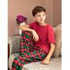Arshiner Boys Pajama Pants Long Sleep Plaid Pants Soft Lounge Pj Bottoms with Pockets(Red Green Plaid)