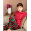 Arshiner Boys Pajama Pants Long Sleep Plaid Pants Soft Lounge Pj Bottoms with Pockets(Red Green Plaid)