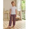 Arshiner Boys Pajama Pants Long Sleep Plaid Pants Soft Lounge Pj Bottoms with Pockets(Red White Plaid)