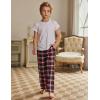 Arshiner Boys Pajama Pants Long Sleep Plaid Pants Soft Lounge Pj Bottoms with Pockets(Red White Plaid)