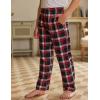 Arshiner Boys Pajama Pants Long Sleep Plaid Pants Soft Lounge Pj Bottoms with Pockets(Red White Plaid)