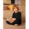 Arshiner Boys Pajamas Long Sleeve Henley Top and Pants Boys 2 Piece Pajama Set Sleepwear for 6-14 Years(Black)