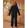 Arshiner Boys Pajamas Long Sleeve Henley Top and Pants Boys 2 Piece Pajama Set Sleepwear for 6-14 Years(Black)