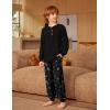 Arshiner Boys Pajamas Long Sleeve Henley Top and Pants Boys 2 Piece Pajama Set Sleepwear for 6-14 Years(Black Moon)