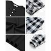 Arshiner Boys Pajamas Long Sleeve Henley Top and Pants Boys 2 Piece Pajama Set Sleepwear for 6-14 Years(Black Plaid)